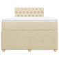Preview: Boxspringbett mit Matratze Creme 120x200 cm Stoff
