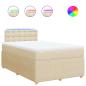 Preview: Boxspringbett mit Matratze Creme 120x200 cm Stoff