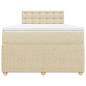 Preview: Boxspringbett mit Matratze Creme 120x200 cm Stoff