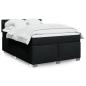 Preview: ARDEBO.de - Boxspringbett mit Matratze Schwarz 160x200 cm Stoff
