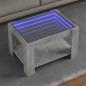 Preview: ARDEBO.de - LED-Couchtisch Betongrau 73x53x45 cm Holzwerkstoff