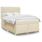 Preview: ARDEBO.de - Boxspringbett mit Matratze Creme 140x200 cm Stoff