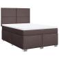 Preview: Boxspringbett mit Matratze Dunkelbraun 160x200 cm Stoff