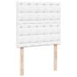 Preview: Boxspringbett mit Matratze Weiß 90x190 cm Kunstleder