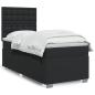Preview: ARDEBO.de - Boxspringbett mit Matratze Schwarz 100x200 cm Kunstleder