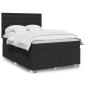 Preview: ARDEBO.de - Boxspringbett mit Matratze Schwarz 140x190 cm Kunstleder