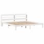 Preview: Bettgestell mit Kopfteil ohne Matratze Weiß 200x200 cm