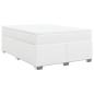 Preview: Boxspringbett mit Matratze Weiß 160x200 cm Kunstleder