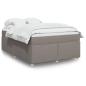Preview: ARDEBO.de - Boxspringbett mit Matratze Taupe 140x190 cm Stoff