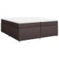 Preview: Boxspringbett mit Matratze Dunkelbraun 200x200 cm Stoff