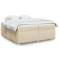 Preview: ARDEBO.de - Boxspringbett mit Matratze Creme 200x200 cm Stoff