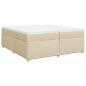 Preview: Boxspringbett mit Matratze Creme 200x200 cm Stoff