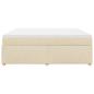 Preview: Boxspringbett mit Matratze Creme 200x200 cm Stoff