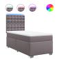 Preview: Boxspringbett mit Matratze Grau 90x200 cm Kunstleder