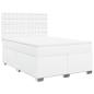 Preview: Boxspringbett mit Matratze Weiß 140x200 cm Kunstleder