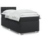 Preview: ARDEBO.de - Boxspringbett mit Matratze Schwarz 90x190 cm Kunstleder