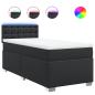 Preview: Boxspringbett mit Matratze Schwarz 90x190 cm Kunstleder