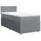Preview: Boxspringbett mit Matratze Hellgrau 80x200 cm Stoff