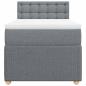 Preview: Boxspringbett mit Matratze Hellgrau 80x200 cm Stoff