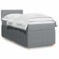 Preview: ARDEBO.de - Boxspringbett mit Matratze Hellgrau 90x200 cm Stoff