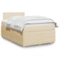 Preview: ARDEBO.de - Boxspringbett mit Matratze Creme 120x190 cm Stoff