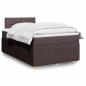 Preview: ARDEBO.de - Boxspringbett mit Matratze Dunkelbraun 120x190 cm Stoff