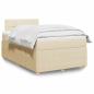Preview: ARDEBO.de - Boxspringbett mit Matratze Creme 120x190 cm Stoff