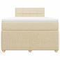 Preview: Boxspringbett mit Matratze Creme 120x190 cm Stoff