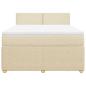 Preview: Boxspringbett mit Matratze Creme 140x200 cm Stoff