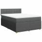 Preview: Boxspringbett mit Matratze Dunkelgrau 140x200 cm Stoff