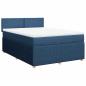 Preview: Boxspringbett mit Matratze Blau 160x200 cm Stoff