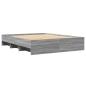 Preview: Bettgestell Grau Sonoma 150x200 cm Holzwerkstoff