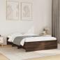 Preview: ARDEBO.de - Bettgestell ohne Matratze Braun Eiche 120x200 cm Holzwerkstoff