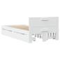 Preview: Bettgestell mit Kopfteil ohne Matratze Weiß 100x200 cm