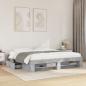 Preview: ARDEBO.de - Bettgestell Betongrau 200x200 cm Holzwerkstoff