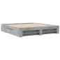 Preview: Bettgestell Betongrau 200x200 cm Holzwerkstoff