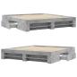 Preview: Bettgestell Betongrau 200x200 cm Holzwerkstoff