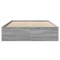 Preview: Bettgestell Grau Sonoma 135x190 cm Holzwerkstoff