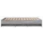 Preview: Bettgestell Grau Sonoma 135x190 cm Holzwerkstoff