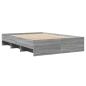 Preview: Bettgestell Grau Sonoma 135x190 cm Holzwerkstoff