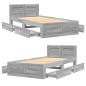 Preview: Bettgestell mit Kopfteil Grau Sonoma 90x200 cm Holzwerkstoff