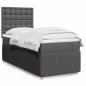 Preview: ARDEBO.de - Boxspringbett mit Matratze Dunkelgrau 80x200 cm Stoff