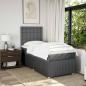 Preview: Boxspringbett mit Matratze Dunkelgrau 80x200 cm Stoff