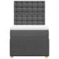 Preview: Boxspringbett mit Matratze Dunkelgrau 80x200 cm Stoff