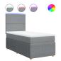 Preview: Boxspringbett mit Matratze Hellgrau 100x200 cm Stoff