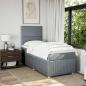 Preview: Boxspringbett mit Matratze Hellgrau 100x200 cm Stoff