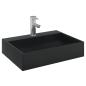 Preview: Waschbecken 50x38x11 cm Mineralguss/Marmorguss Mattschwarz