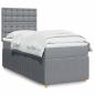 Preview: ARDEBO.de - Boxspringbett mit Matratze Hellgrau 100x200 cm Stoff