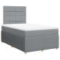 Preview: Boxspringbett mit Matratze Hellgrau 120x190 cm Stoff