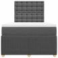 Preview: Boxspringbett mit Matratze Dunkelgrau 120x190 cm Stoff